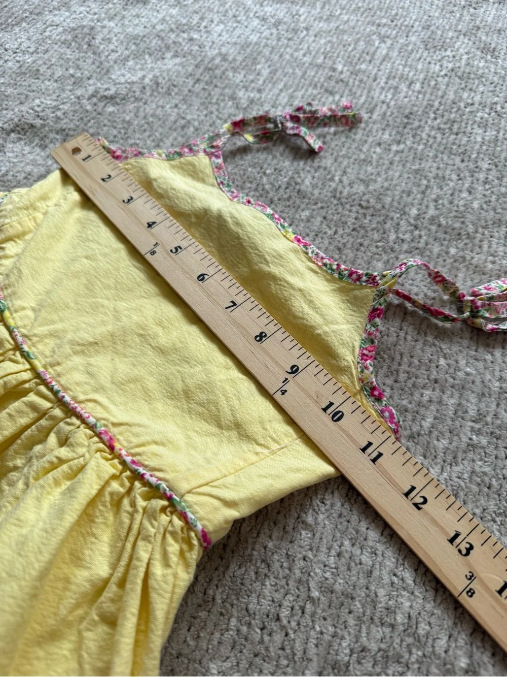 Ralph Lauren Girls Yellow Sundress Floral Tie Strap Dress Size 5 (estimated)